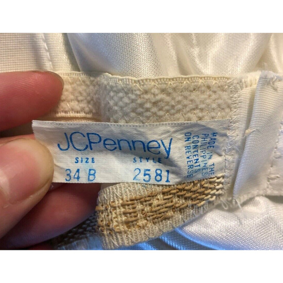 Vintage Strapless Bra JCPenney Size 34B White 34 B 1960s 1970s - Picture 3 of 5